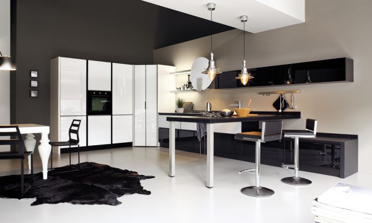 Modern collection arrex le cucine Cucina bianca top nero